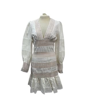 Zimmermann Crochet Trimmed Mini Dress - Gray