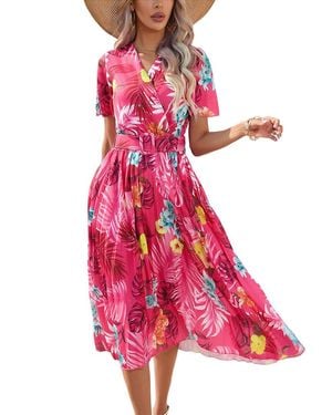 VERA DOLINI Midi Dress - Pink
