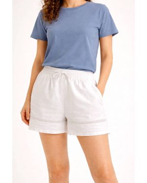 Splendid Stella Linen Trim Shorts - Blue