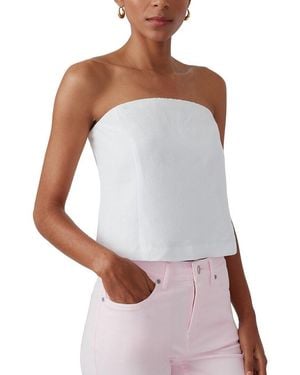 J.McLaughlin Dorota Linen-Blend Blouse - White