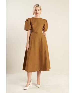 TRUEDAMES Can'T Stop Me Woven Midi Dress - Natural