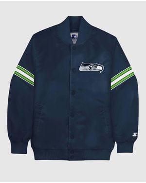Starter Seattle Seahawks Satin Full-Snap Jacket - Blue