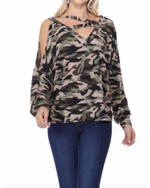VAVA Eyewear Soina Zig Zag Neck Top - Blue