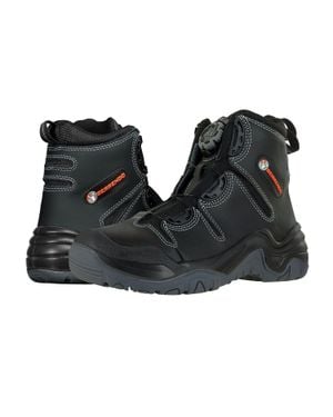 Berrendo Steel Toe Work Boots 6" And Oil And Slip Resistant And Eh Rated And Boa Fit System Fast Release - Black