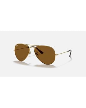 Ray-Ban Aviator Classic Medium Polarized Sunglasses Rb3025 001/57 - Black