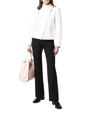 Ferragamo Biker Leather Jacket - White