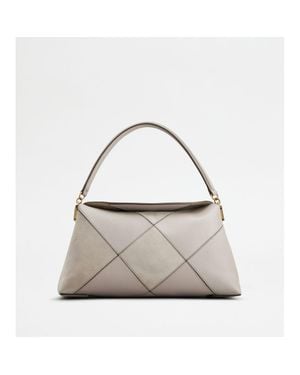 Tod's T Case Tote Messenger Bag - Gray