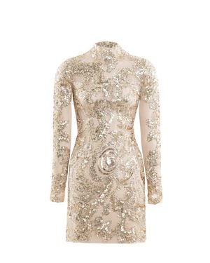 Saiid Kobeisy Embroidered Mini Dress - Natural