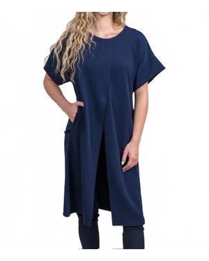 Trisha Tyler Split Front Long Topper - Blue