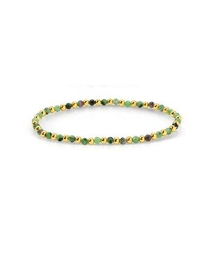 Splendid Iris Stretch Beaded With Stone Accents Bracelet - White