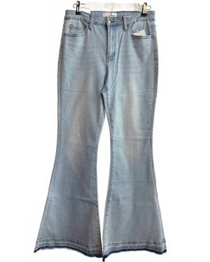VERVET BY FLYING MONKEY Super Flare Leg Jeans - Blue