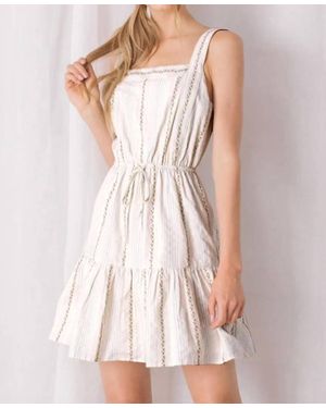 Storia Striped And X Print Dress - Pink