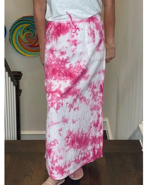 Pure Amici Long Linen Skirt - Pink