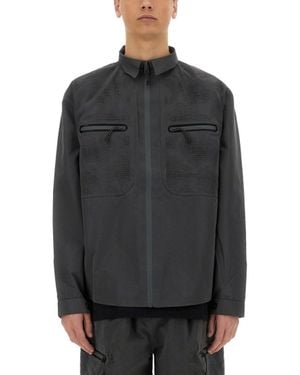 Alpha Industries Laser Cut Shirt With Structured Silhouette - Gray