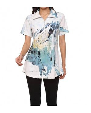 parsley & sage Brody Short Sleeve Tunic - Blue