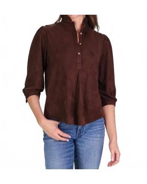 Duffield Lane Mckenzie Washable Suede Top - Brown