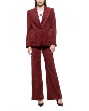 Luisa Cerano Corduroy One Button Blazer Jacket - Red