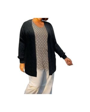 On The Plus Side Cable Duster Cardigan - Black