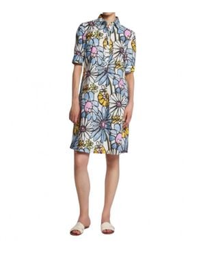 Camicettasnob Short Sleeve Chemisier Dress - Blue