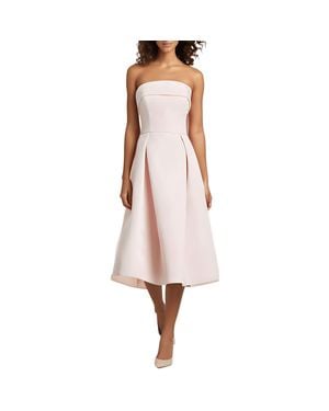 Amsale Fold-Over Polyester Midi Dress - Pink
