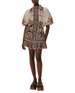 FARM Rio Mini Dress - Brown