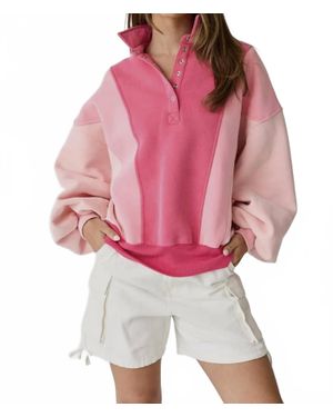 Easel Emma Color-Block Sweatshirt - Red