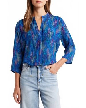 Apny V-Neck With Tassel Blouse - Blue
