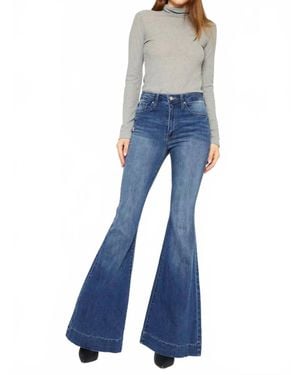 Kancan Braelynn Essentials High Rise Super Flare Jeans - Blue