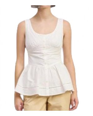 En Saison Brittany Peplum Top - White