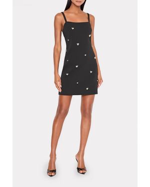 MILLY Colette Heart Applique Mini Dress - Black