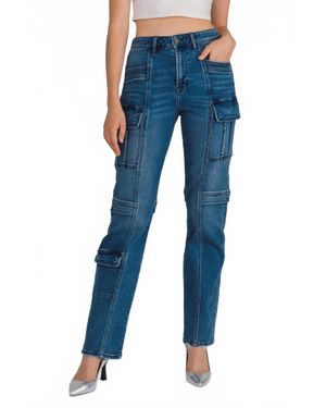 Hidden Jeans Straight Leg Cargo Pants - Blue