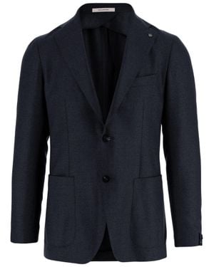 Tagliatore Tailored Wool And Cashmere Jacket - Blue