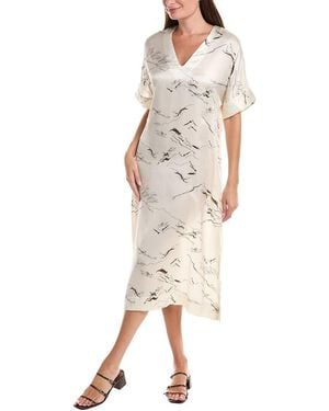 Officine Generale Officine Generale Kira Silk Midi Dress - Natural