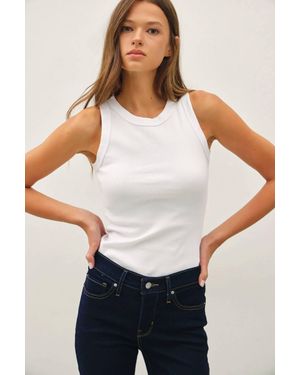 Be Cool Round Neck Tank Top - White