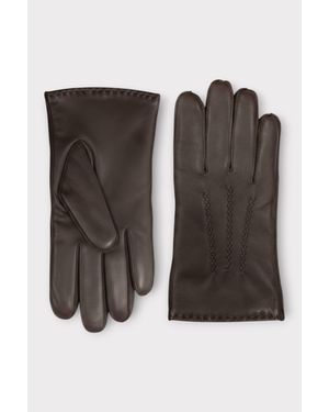 Infinity Leather Italian Leather Warm Wool Lining Winter Stich Design Riding Driving Casual Gloves - Black