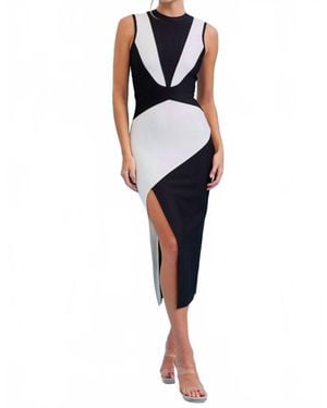 Riviera Arie Bandage Colorblock Midi Dress - Black