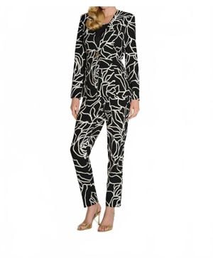 Joseph Ribkoff Foiled Floral Blazer Jacket - Black