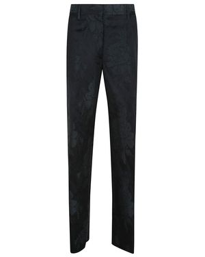 Dries Van Noten Floral Jacquard Tailored Pants - Blue