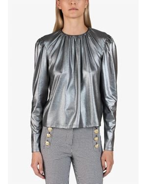 10 Crosby Derek Lam Kary Long Sleeve Blouse - Gray