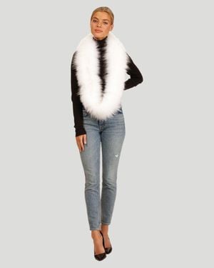 Gorski Shadow Fox Infinity Knit Scarf - White