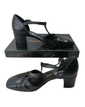 MICHELE LOPRIORE Yeti Vitello Block Heel Adjustable Strap Sandals - Black