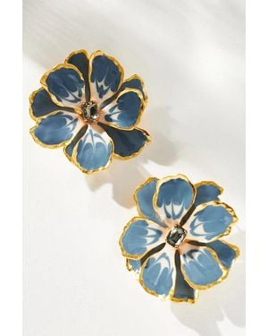 The Pink Reef Handpainted Earrings - Green