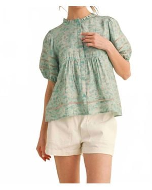 Jodifil Lennon Floral Top - Green