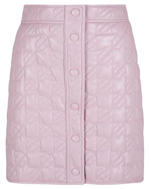 MSGM Pastel Quilted Geometric Polyester Mini Skirt - Pink