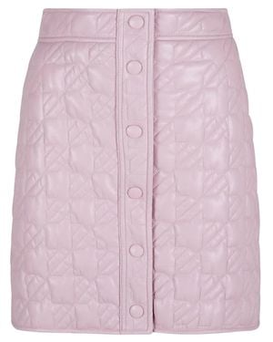 MSGM Pastel Quilted Geometric Polyester Mini Skirt - Pink
