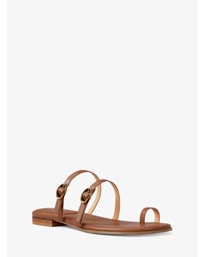 MICHAEL Michael Kors Michael Kors Kya Leather Flat Sandal - Brown
