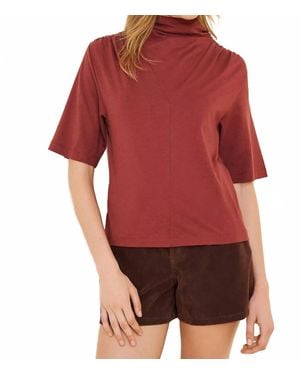 Nation Ltd Lara Cowl Neck Tee - Red