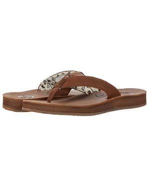 Freewaters Lady Dillon Sandals Leather Slip On Flip Flop Rhs5887 - Brown