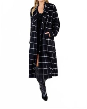 Sadie & Sage Double Breasted Long Coat - Black