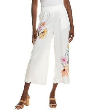 Vince Camuto Smocked Waist Wide Leg Pant - White